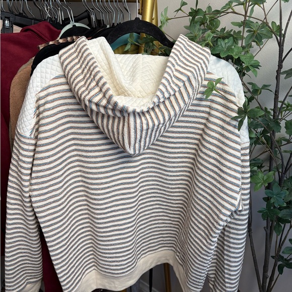 Hem & Thread Striped Utility Jacket in Cream and Brown - Picture 7 of 7